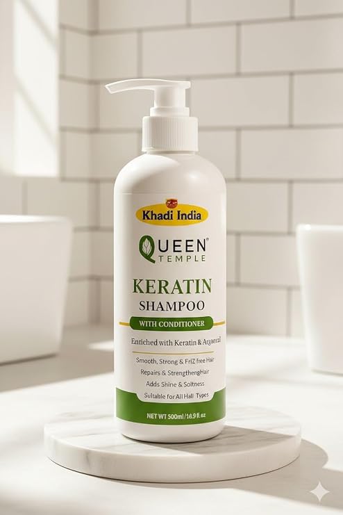 Khadi India Keratin Shampoo with Conditioner, All Hair Types, 500ml - Image 6