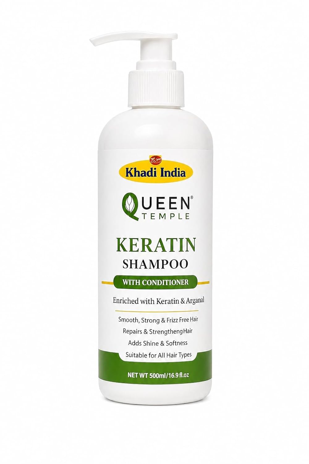 Khadi India Keratin Shampoo with Conditioner, All Hair Types, 500ml - Image 3