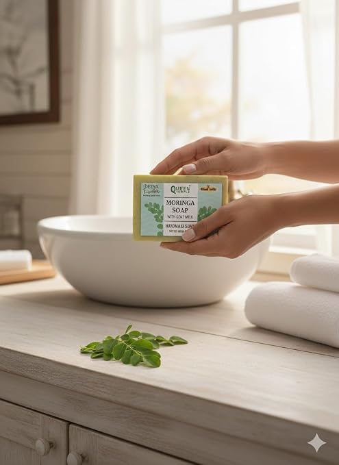 Moringa Soap with Goat Milk By Queen Temple Pack Of 2 - Image 2