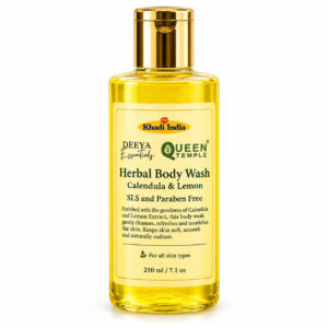 Khadi India Herbal Body Wash, Calendula & Lemon By Queen Temple | 210 ml