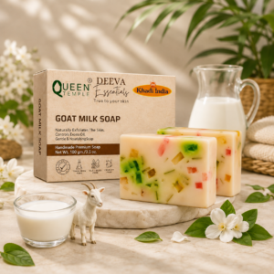Goat Milk Handmade Soap Bar | Pack of 2 (100g Each) | Natural Moisturising & Deep Exfoliation | Skin Whitening, Glowing & Brightening | Chemical Free, Paraben Free | For Dry, Sensitive & All Skin Types