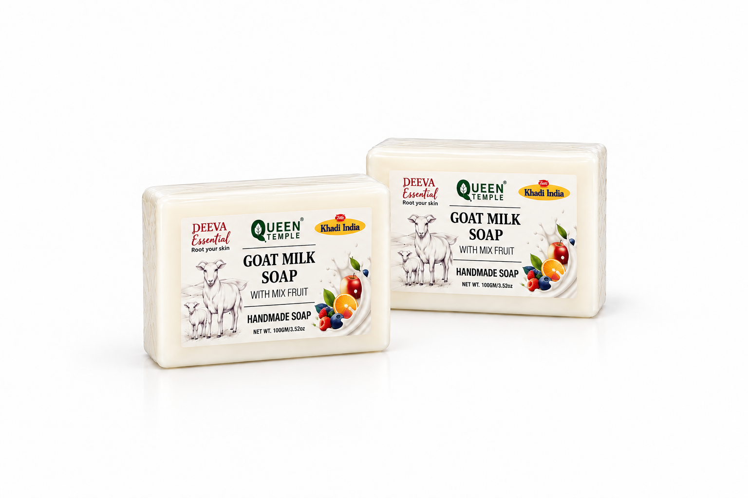 Goat Milk Handmade Soap Bar | Pack of 2 (100g Each) |Chemical Free, Paraben Free | All Skin Types