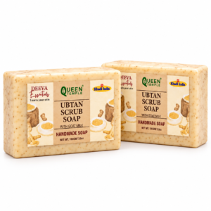 Ubtan Scrub Soap with Goat Milk – Handmade Natural Exfoliating Bath Soap | Gentle Scrub & Deep Cleansing Soap for Face & Body | 100g Product Description