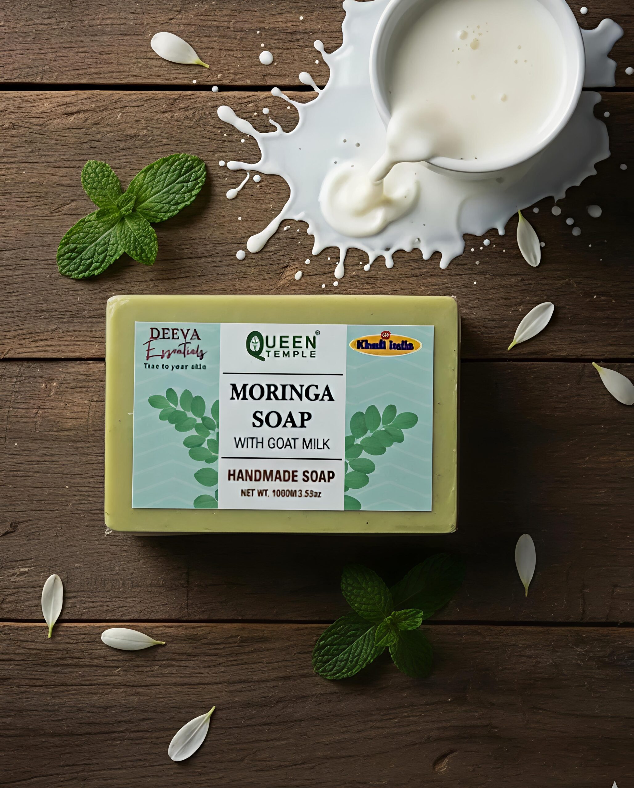 Moringa Soap with Goat Milk – Handmade Natural Bath Soap for Gentle Cleansing & Nourishing Skin | Moisturizing Herbal Soap Bar | 100g - Image 4