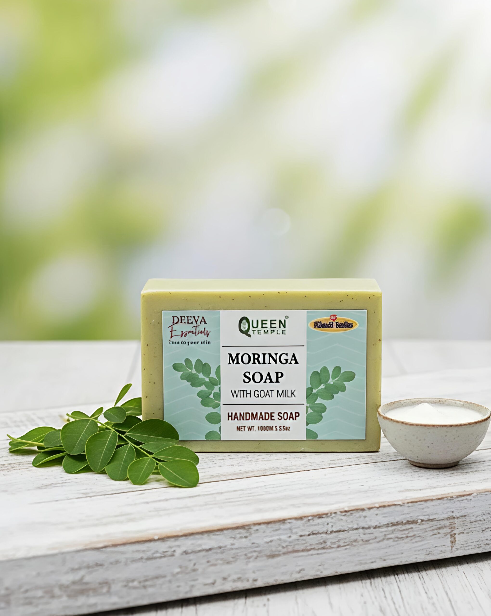 Moringa Soap with Goat Milk – Handmade Natural Bath Soap for Gentle Cleansing & Nourishing Skin | Moisturizing Herbal Soap Bar | 100g - Image 2