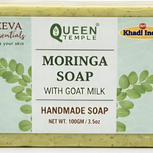 Moringa Soap with Goat Milk – Handmade Natural Bath Soap for Gentle Cleansing & Nourishing Skin | Moisturizing Herbal Soap Bar | 100g