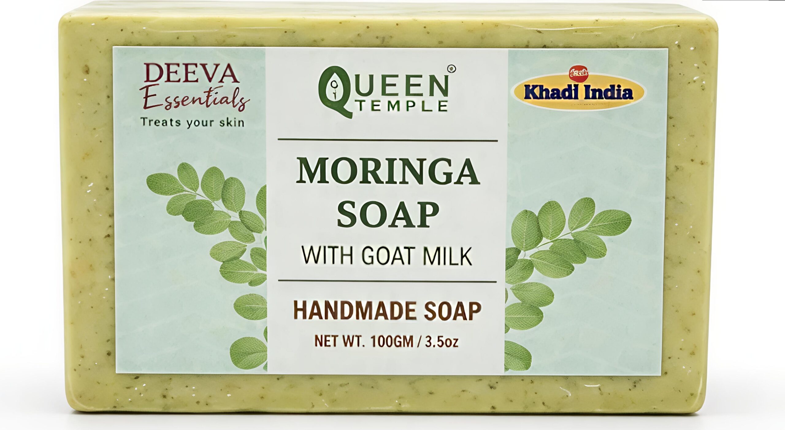 Moringa Soap with Goat Milk – Handmade Natural Bath Soap for Gentle Cleansing & Nourishing Skin | Moisturizing Herbal Soap Bar | 100g