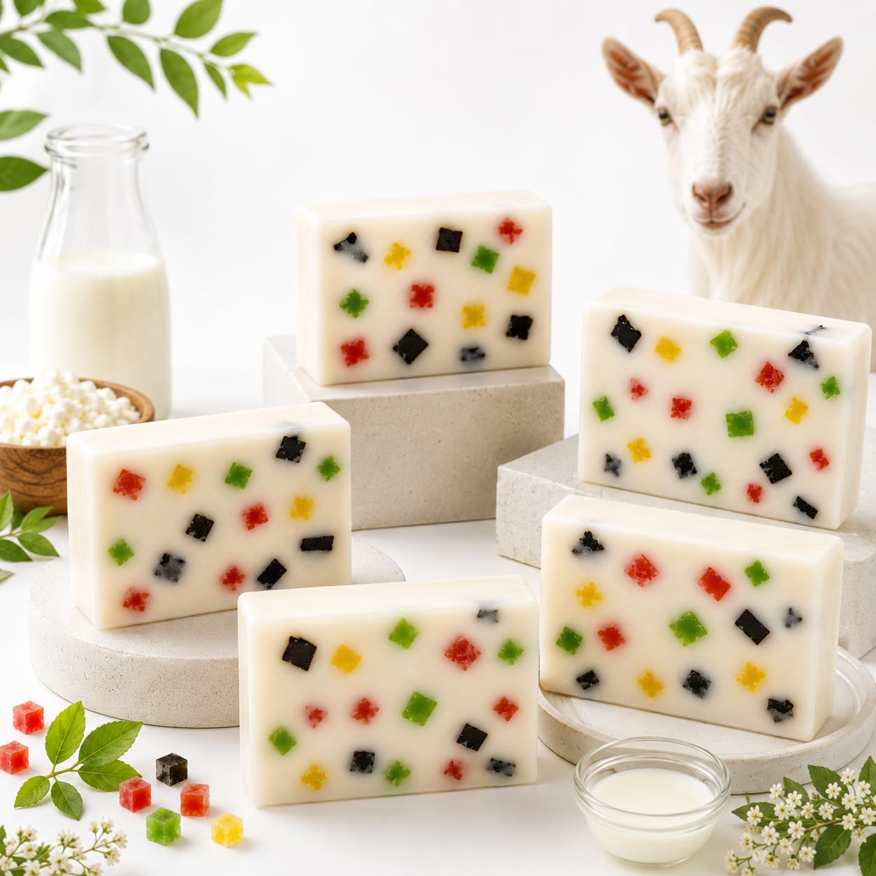 Whey Goat Milk Soap Pack of 2 for Face & Body By Khadi India Queen Temple - Image 2