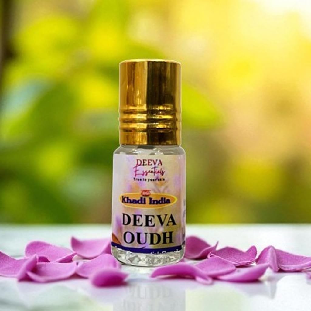 Queen Temple Khadi India Deeva Oudh Premium Attar Roll-On 3ml (0.10 fl oz) | Pure Sandal Attar | Long Lasting Alcohol-Free Oudh Fragrance | Rich Woody Aroma | Unisex Attar for Men & Women - Image 4