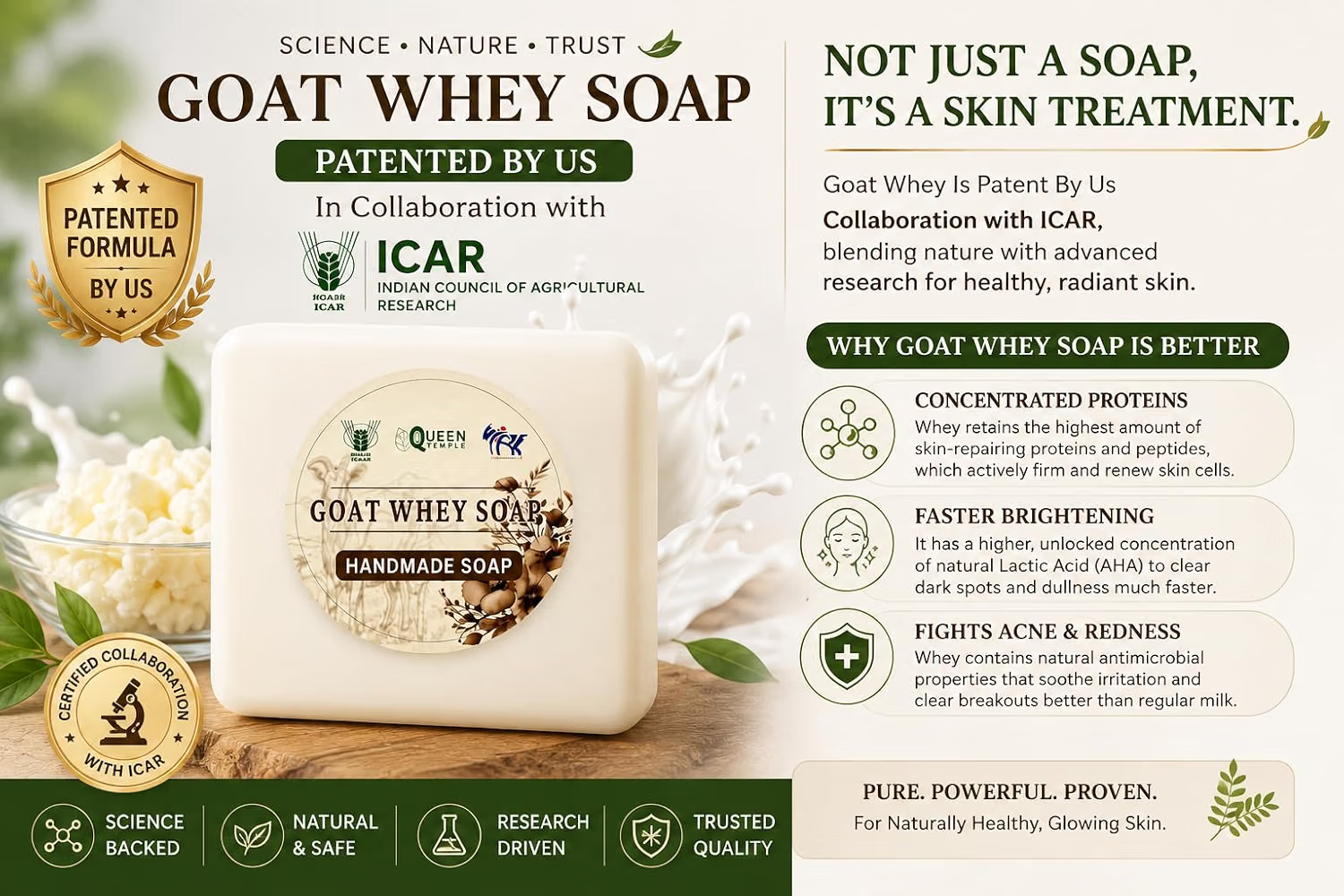 Goat Whey Handmade Soap – Natural Cleansing & Moisturizing Bath Soap | Gentle Soap for Face & Body | Pack of 6 | 25g Each - Image 6