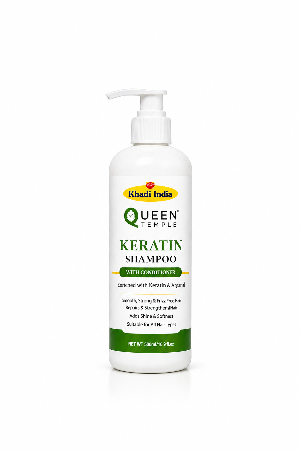 Khadi India Keratin Shampoo with Conditioner, All Hair Types, 500ml