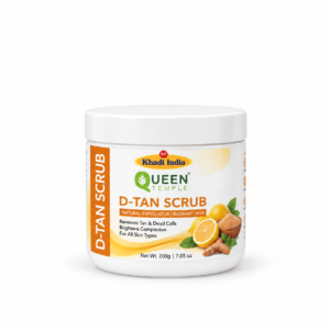 Queen Temple Khadi India D-Tan Scrub | 200g |For All Skin Types