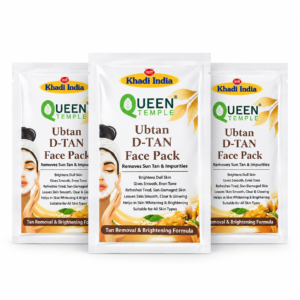 Queen Temple Khadi India Ubtan D-Tan Face Pack | Pack of 3 | 15g Each (3 × 15g) |