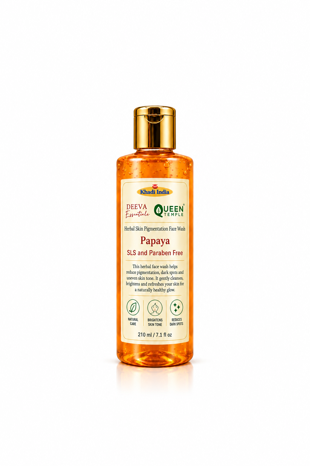 Khadi India Herbal Papaya Face Wash By Queen Temple 210 ML