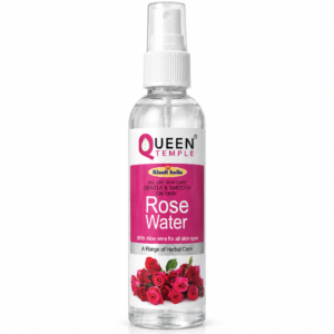 Queen Temple Khadi India Rose Water with Aloe Vera & Witch Hazel Extract | Hydrating & Refreshing Facial Toner for All Skin Types