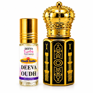 Queen Temple Deeva Oudh Attar Perfume Oil – 3ml & 6ml | Premium Long-Lasting Oudh Fragrance | Woody, Amber & Musky Attar | Unisex Perfume for Men & Women